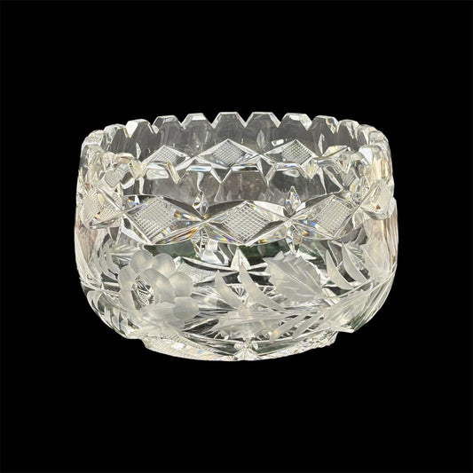 Vintage Etched Crystal Floral Bowl |⋆˙⟡| Decorative Bowl