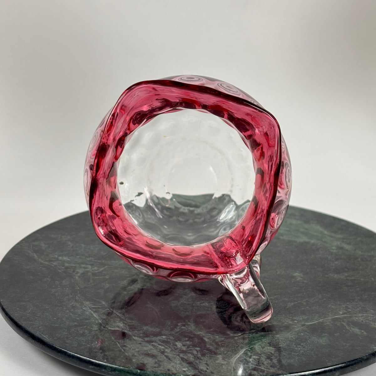 Antique Cranberry & Rubina Coin Dot, Spot Optic Glass |⋆˙⟡| Pitcher & Tumbler Set