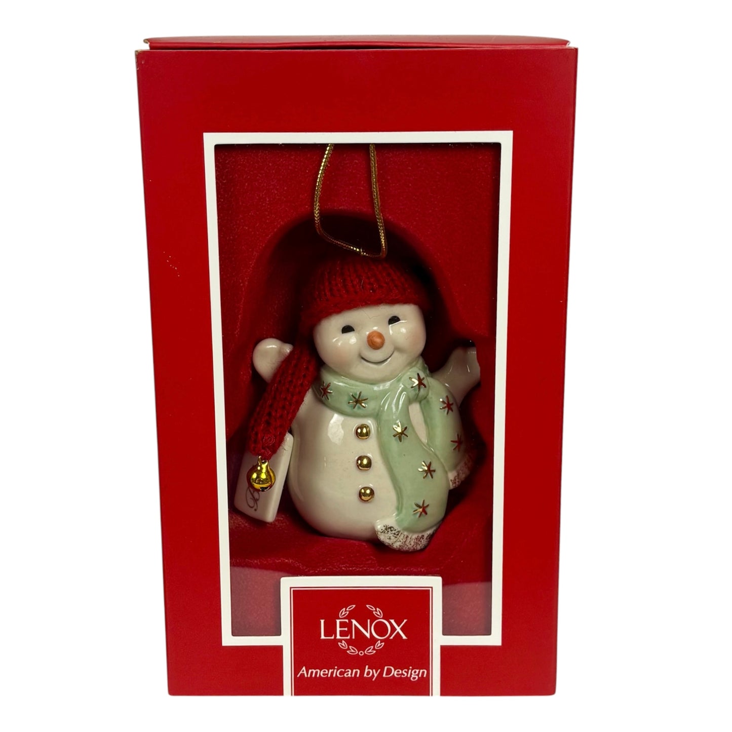 Lenox Jingle All the Way Snowman Ornament |⋆˙⟡| Porcelain Christmas Ornament with Original Box