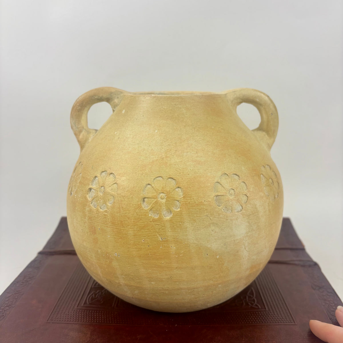 Rustic Terracotta Clay Pot |⋆˙⟡| Planter or Vase with Floral Design