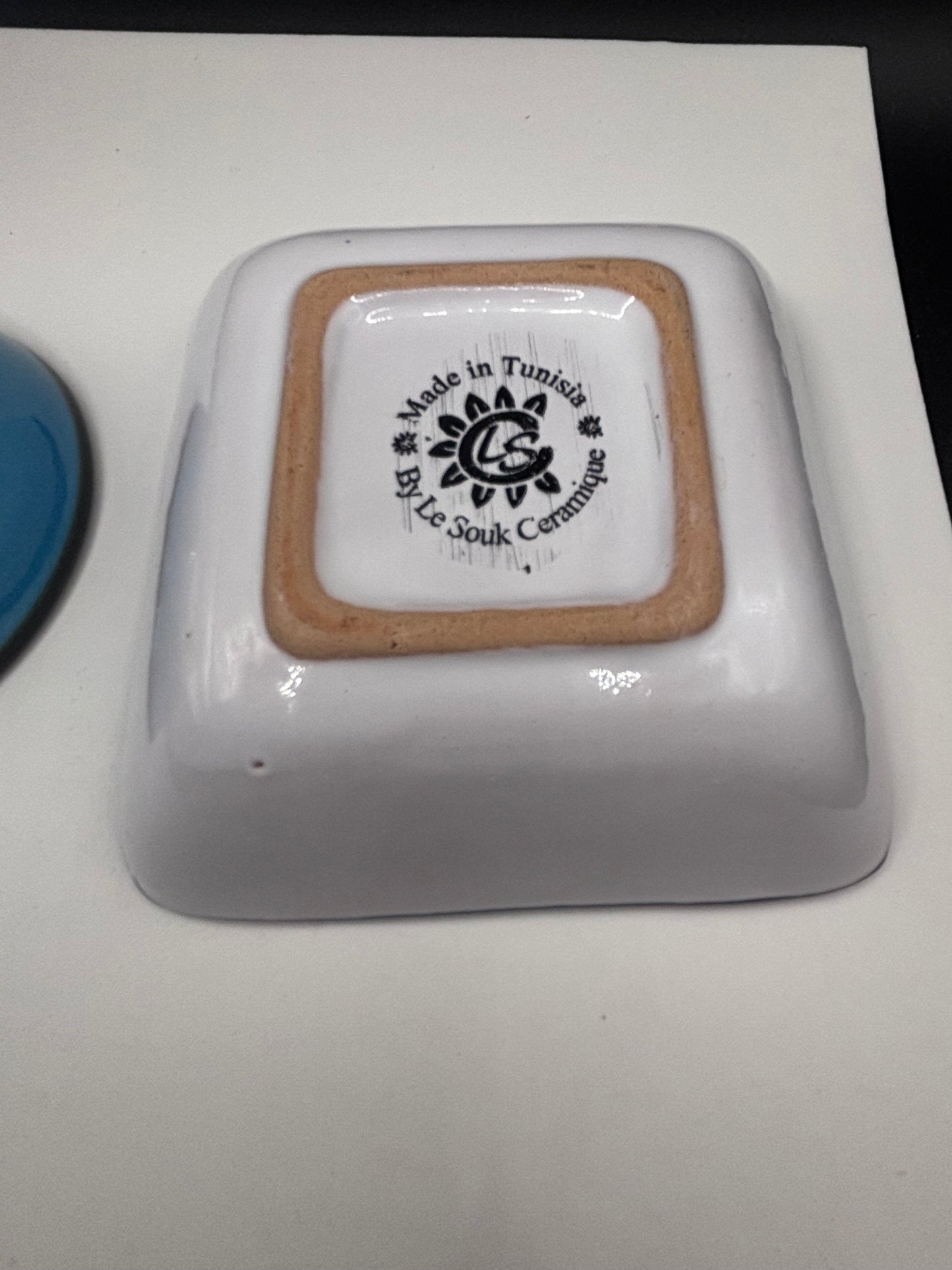 Hand Painted Tunisian Ceramic Dish + Small Decorative Bowl