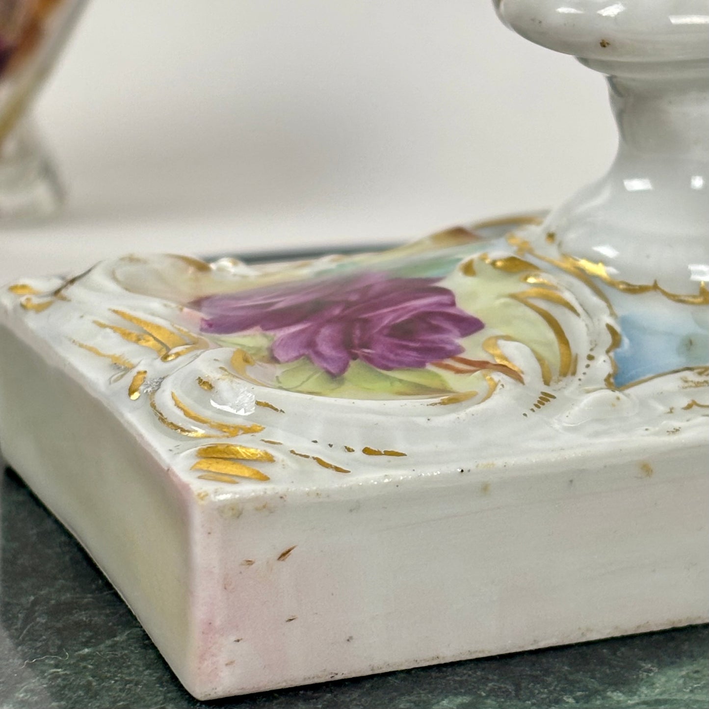 Vintage Porcelain Rose Paperweight |⋆˙⟡| with Gold Detail