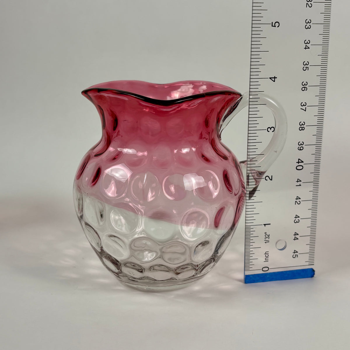 Antique Cranberry & Rubina Coin Dot, Spot Optic Glass |⋆˙⟡| Pitcher & Tumbler Set
