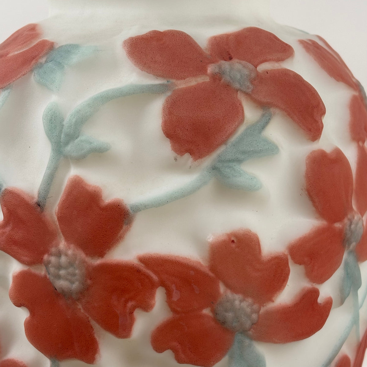 Vintage Consolidated Glass Dogwood Vase |⋆˙⟡| Art Deco Coral Flowers