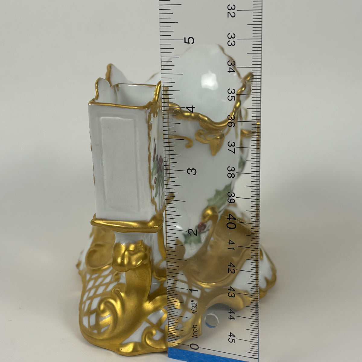 Antique Porcelain Holly Berry Desk Set |⋆˙⟡| Gold Gilt French Porcelain