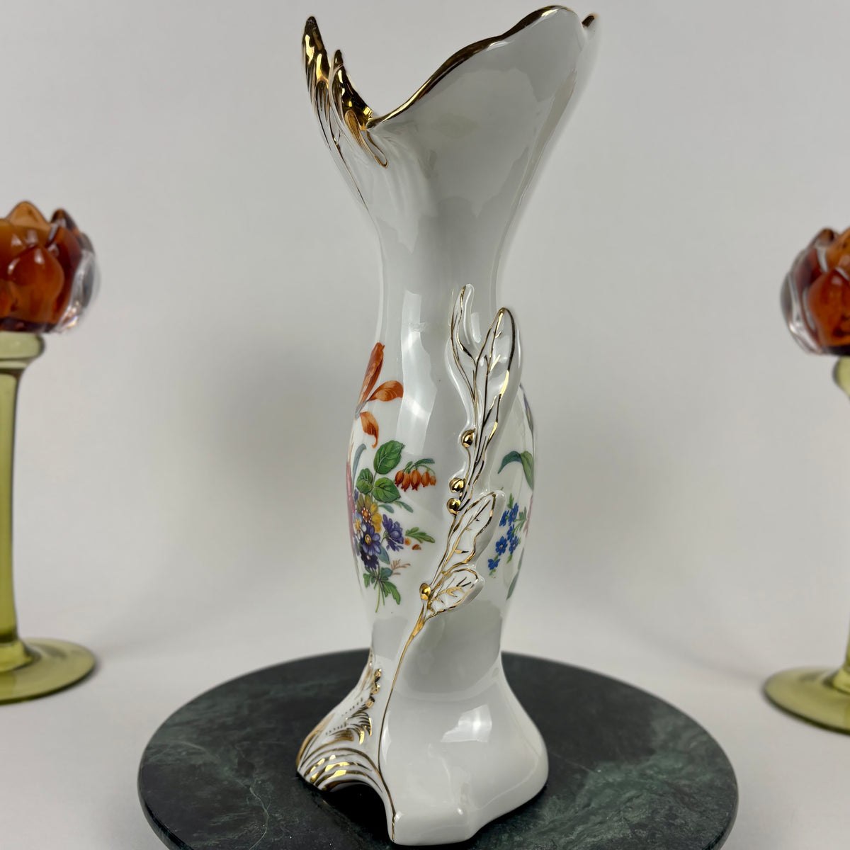 Vintage Limoges AJCO Bridal Vase |⋆˙⟡| Old Paris Style Floral Porcelain, c. 1950s