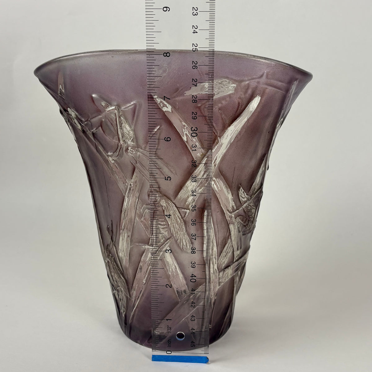 Phoenix Glass Co. “Katydid” Purple Flared Vintage Vase |⋆˙⟡| Grasshopper Art Glass, c. 1930s