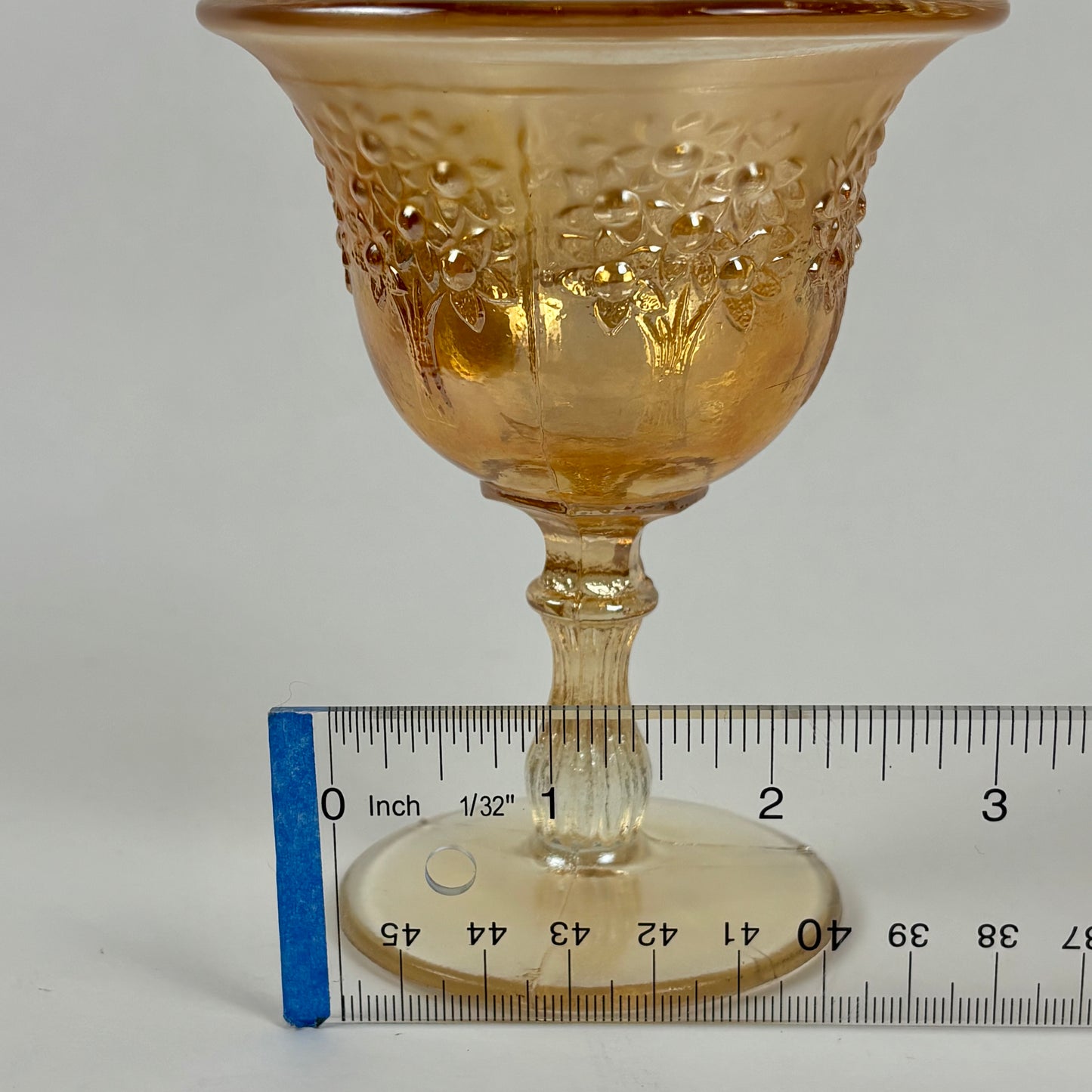 Antique Fenton Orange Tree Marigold Carnival Glass Goblet |⋆˙⟡| c. Early 1900s