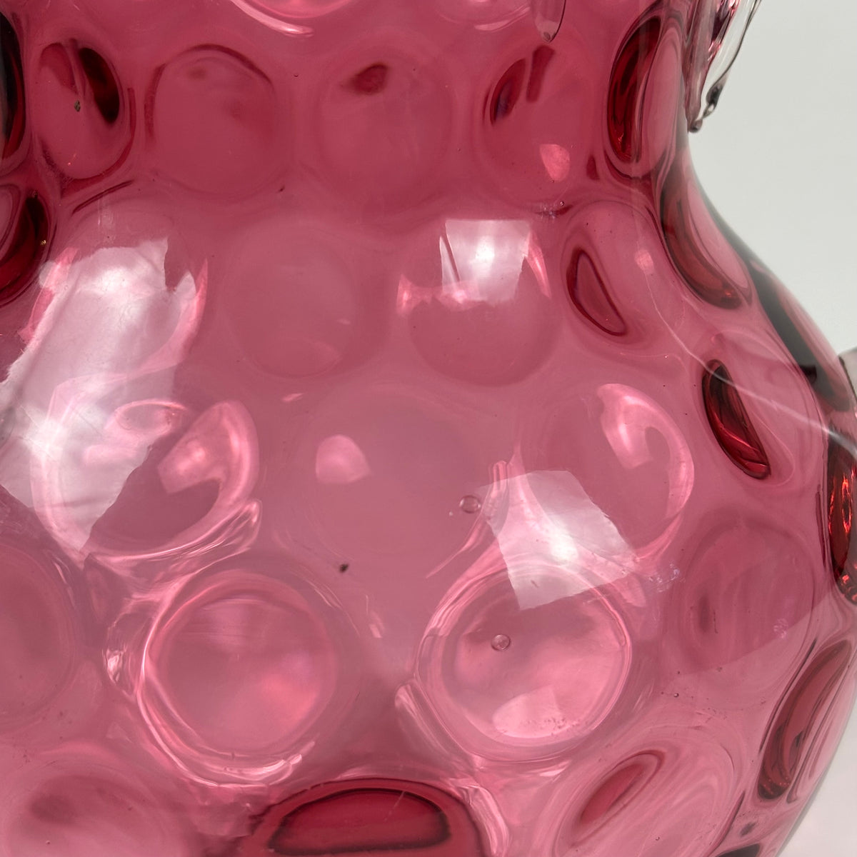 Antique Cranberry & Rubina Coin Dot, Spot Optic Glass |⋆˙⟡| Pitcher & Tumbler Set