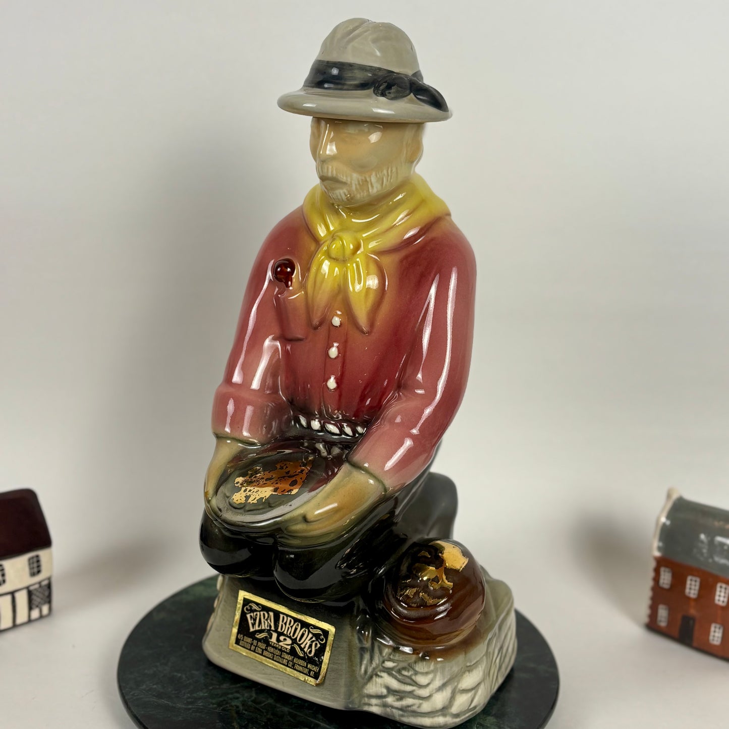 Vintage Ezra Brooks 12 Year Bourbon Gold Prospector |⋆˙⟡|Empty Ceramic Decanter w/ Stopper