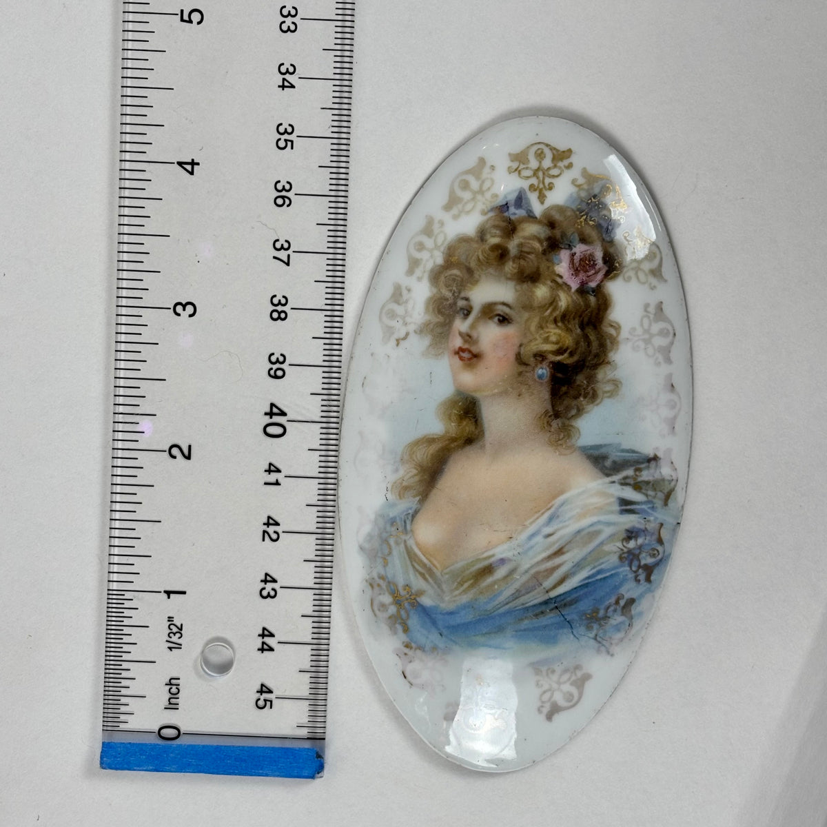 Antique Victorian Lady Portrait Porcelain Trinket Dish & Perfume Bottle Set |⋆˙⟡| Gold Gilt Vanity Decor
