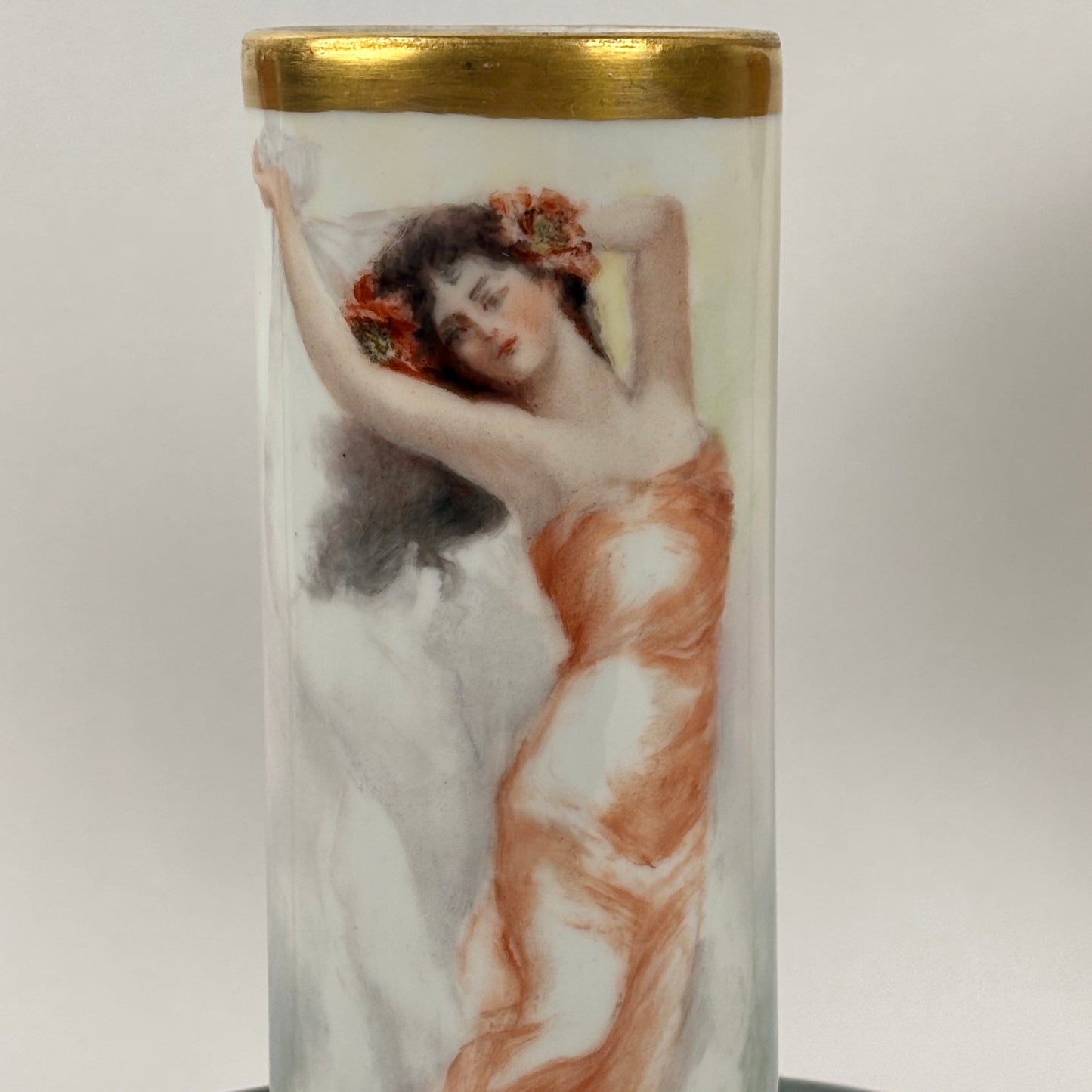 Antique Limoges W.G. & Co. Portrait Vase, c. 1900 |⋆˙⟡| Art Nouveau French Porcelain, Hand Painted