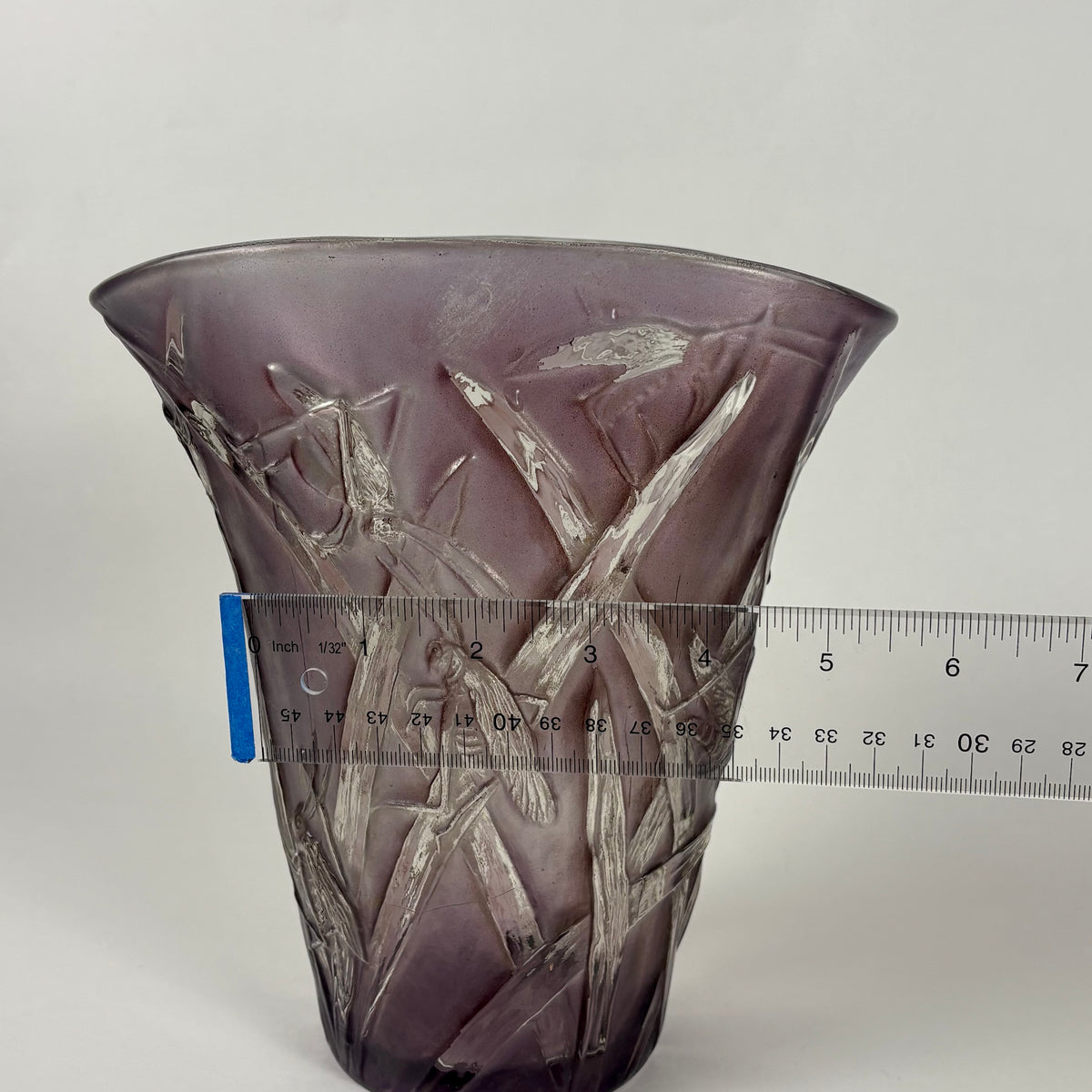 Phoenix Glass Co. “Katydid” Purple Flared Vintage Vase |⋆˙⟡| Grasshopper Art Glass, c. 1930s