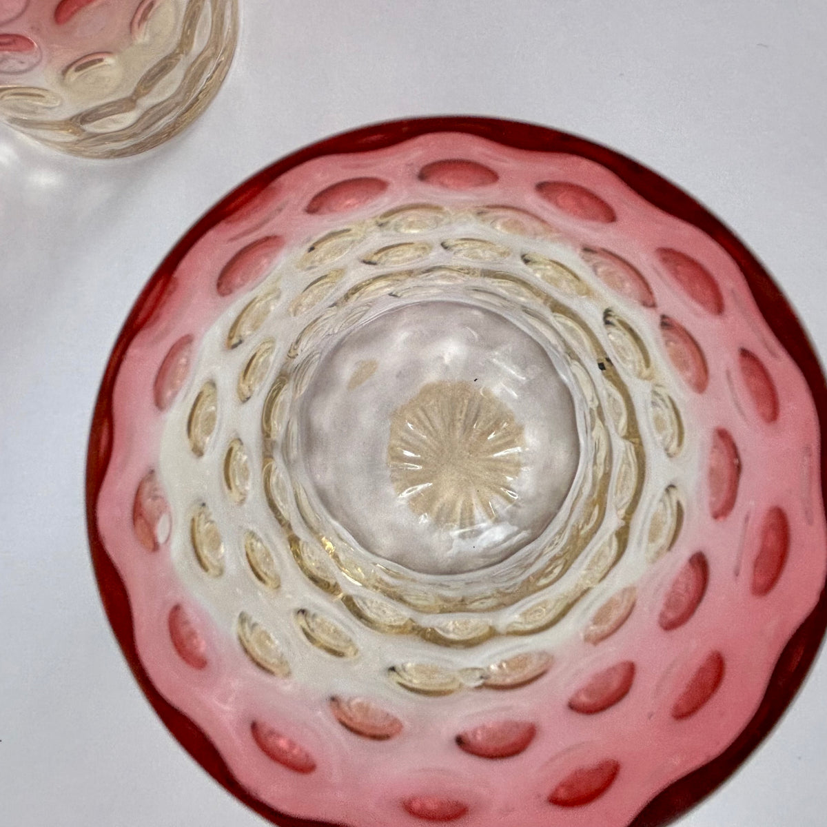 Antique Cranberry & Rubina Coin Dot, Spot Optic Glass |⋆˙⟡| Pitcher & Tumbler Set
