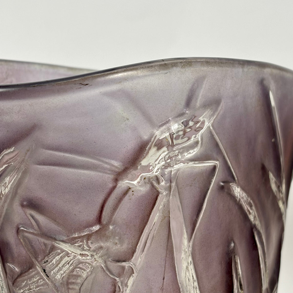 Phoenix Glass Co. “Katydid” Purple Flared Vintage Vase |⋆˙⟡| Grasshopper Art Glass, c. 1930s