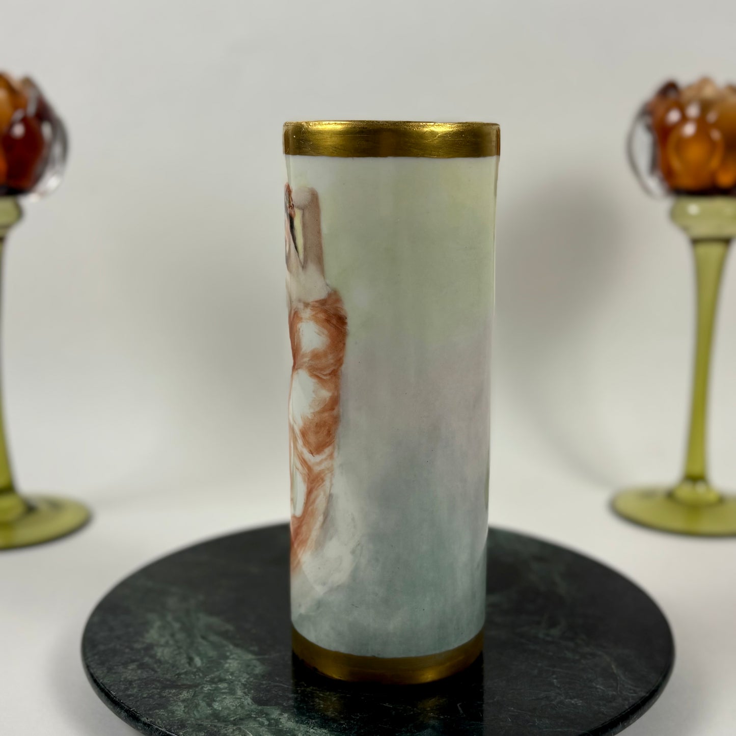 Antique Limoges W.G. & Co. Portrait Vase, c. 1900 |⋆˙⟡| Art Nouveau French Porcelain, Hand Painted