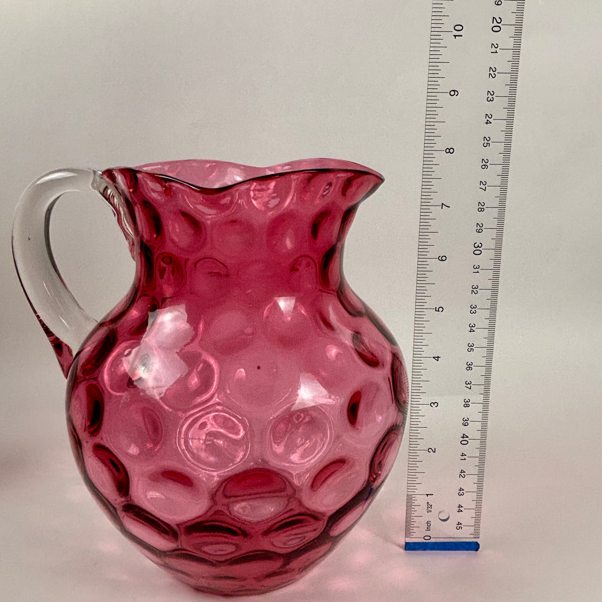 Antique Cranberry & Rubina Coin Dot, Spot Optic Glass |⋆˙⟡| Pitcher & Tumbler Set