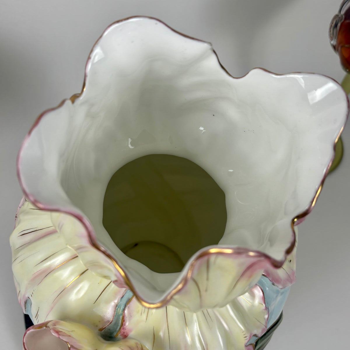 RARE Antique Vance Faience Co. & Wheeling Pottery |⋆˙⟡| Art Nouveau, Majolica Iris Vase