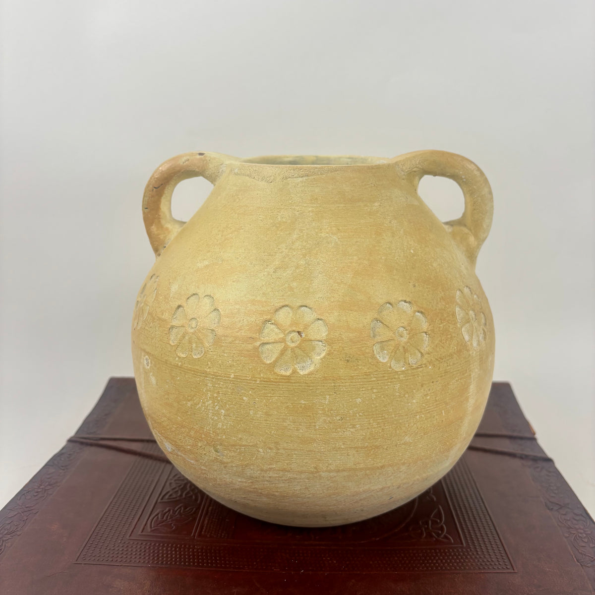 Rustic Terracotta Clay Pot |⋆˙⟡| Planter or Vase with Floral Design