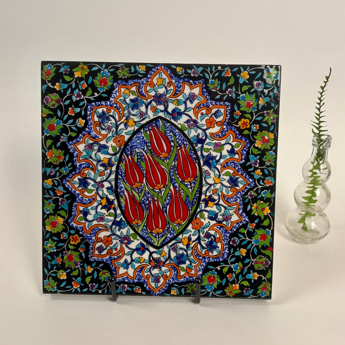 Decorative Turkish-Style Ceramic Tile |⋆˙⟡ | Floral Tulip Design