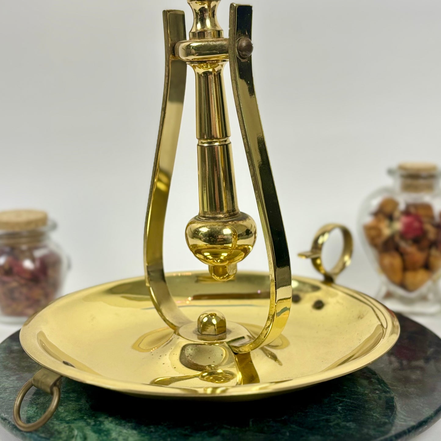 Vintage Baldwin Solid Brass Chamberstick Finger Candlestick |⋆˙⟡| Made in USA