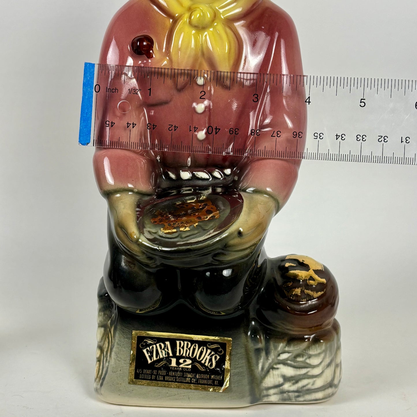 Vintage Ezra Brooks 12 Year Bourbon Gold Prospector |⋆˙⟡|Empty Ceramic Decanter w/ Stopper