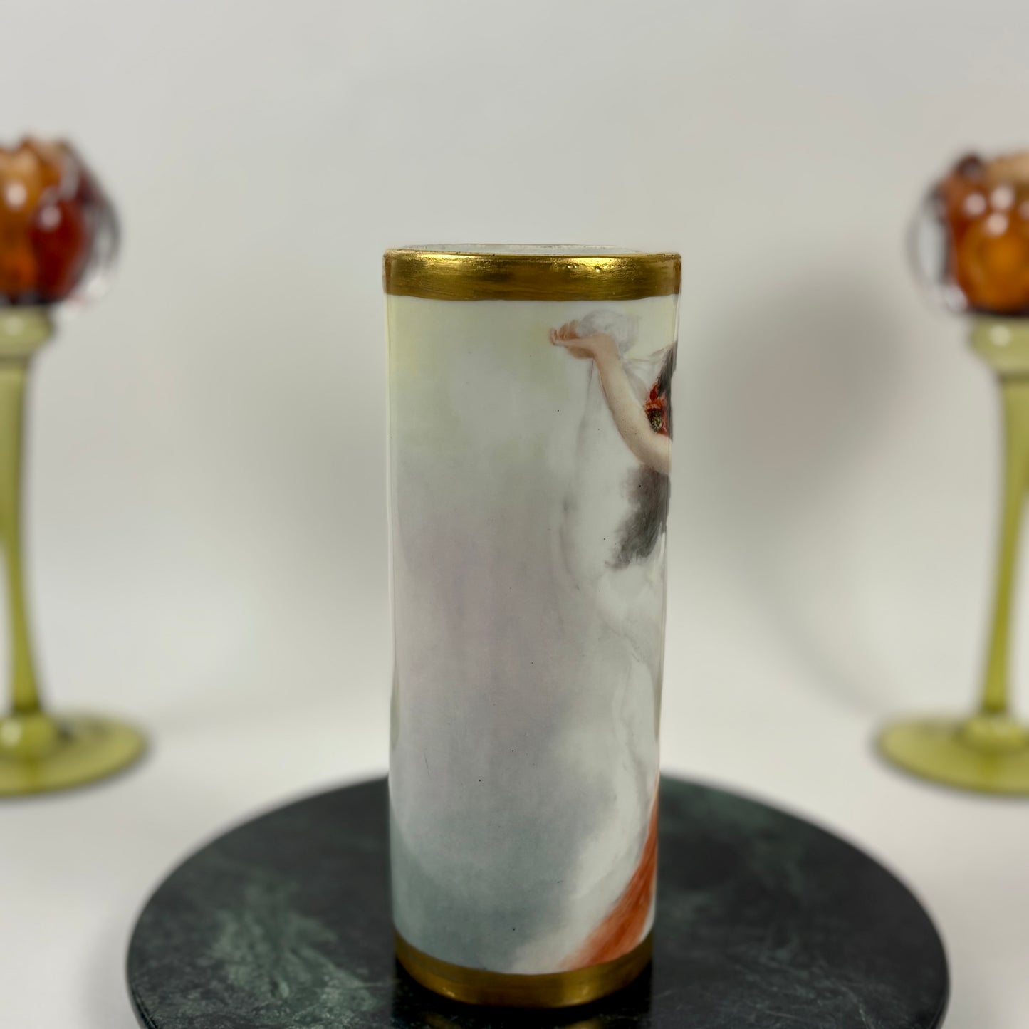 Antique Limoges W.G. & Co. Portrait Vase, c. 1900 |⋆˙⟡| Art Nouveau French Porcelain, Hand Painted