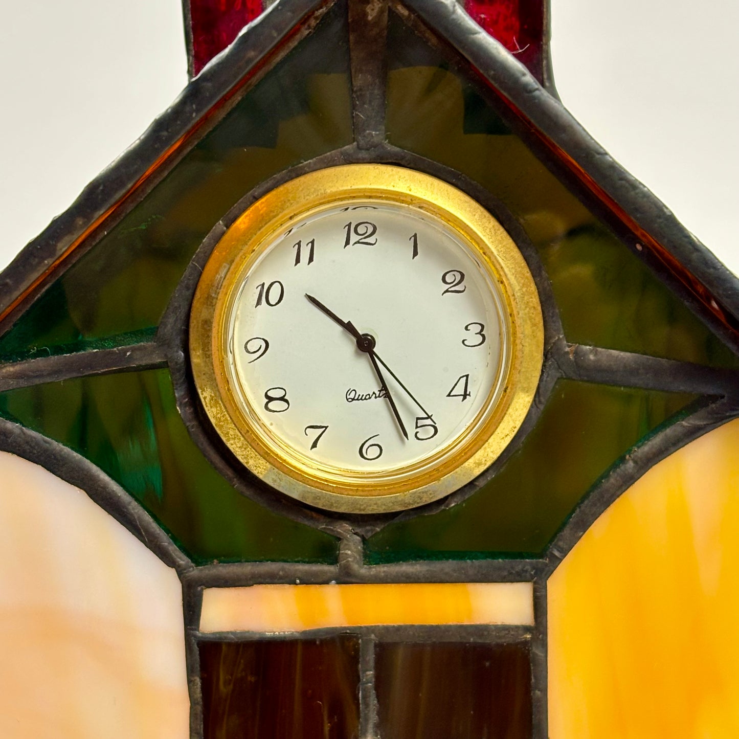 Vintage Stained Glass Church Lamp |⋆˙⟡| with Clock