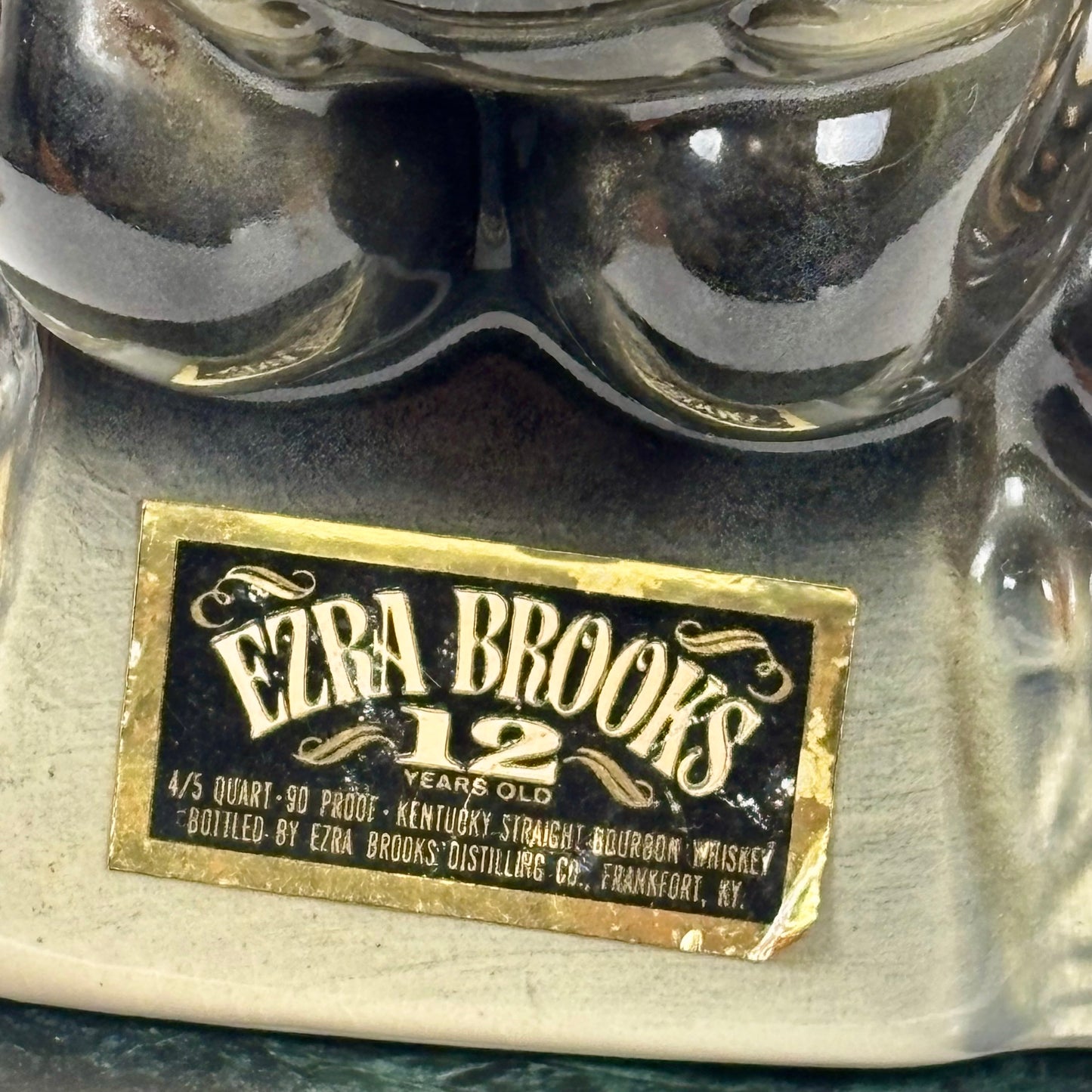 Vintage Ezra Brooks 12 Year Bourbon Gold Prospector |⋆˙⟡|Empty Ceramic Decanter w/ Stopper