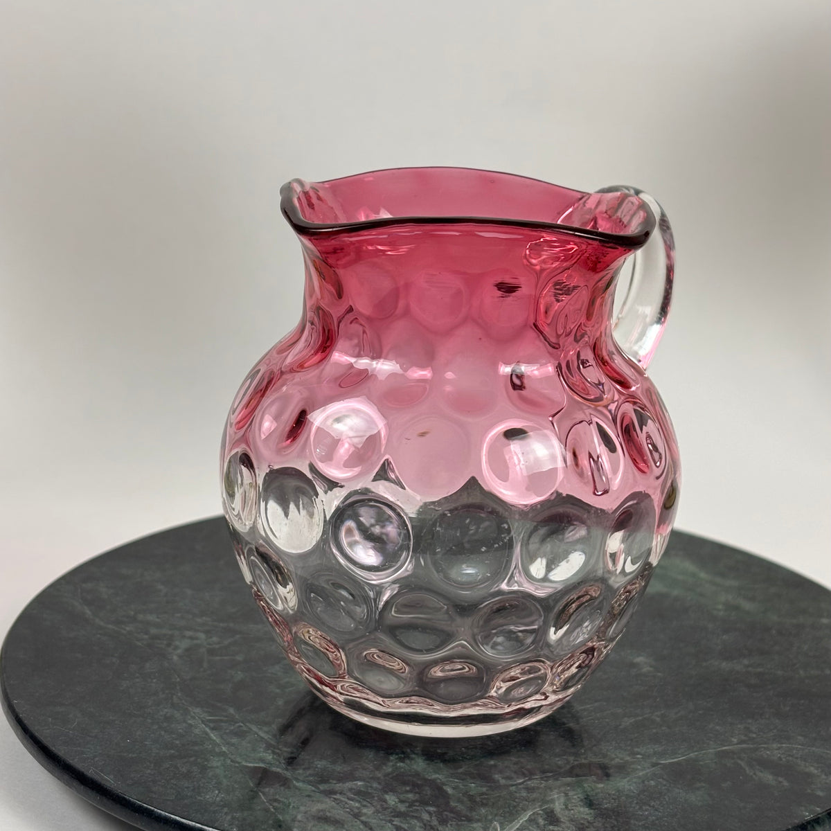 Antique Cranberry & Rubina Coin Dot, Spot Optic Glass |⋆˙⟡| Pitcher & Tumbler Set