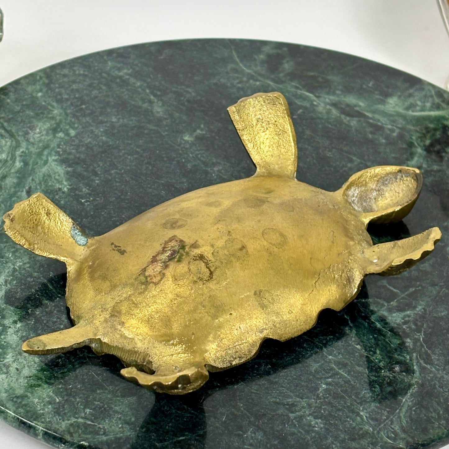 Vintage Brass Sea Turtle Trinket Dish | ⋆˙⟡ | Catchall Bowl, Ring Holder