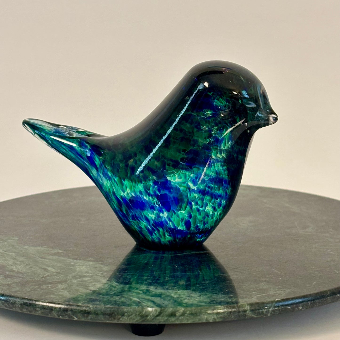 Vintage Wedgwood Glass Bird Figurines |⋆˙⟡ | Signed Blue & Teal Art Glass Bird Pair, Made in England