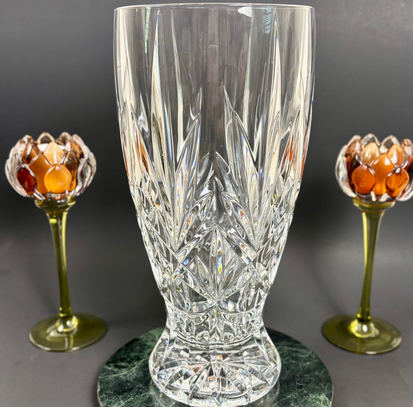 Large Cut Crystal Vase | ⋆˙⟡ | Heavy Crystal Floral Vase