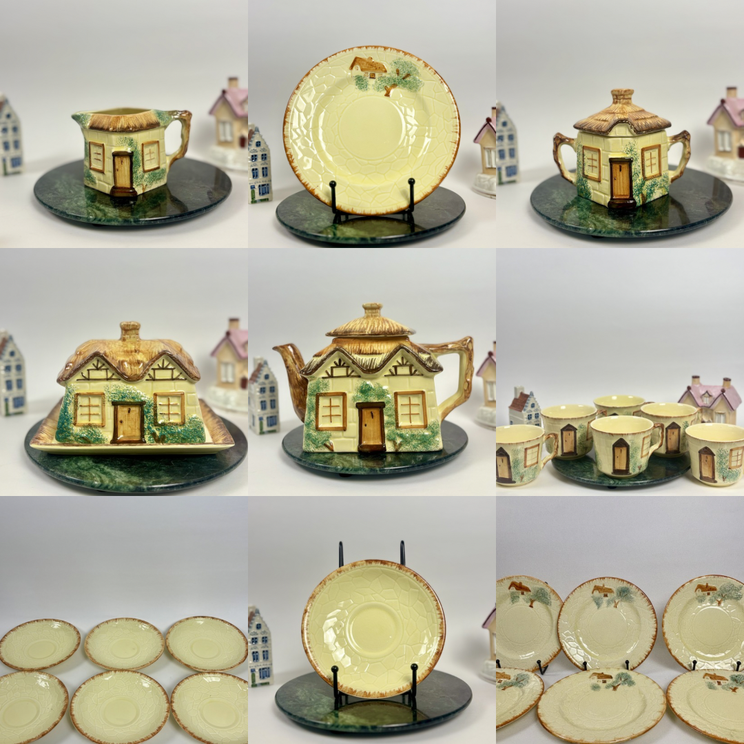 Vintage Keel Pottery Cottage Ware Tea Set |⋆˙⟡| 22 Piece Set, Staffordshire England