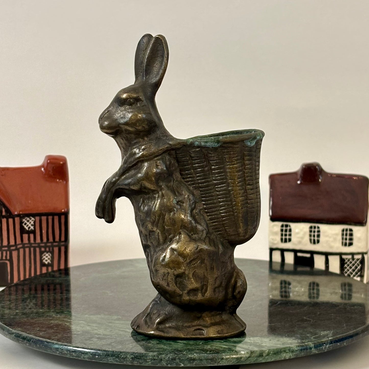 Vintage Metal Bunny Rabbit Basket Holder / Toothpick Holder / Mini Planter |⋆˙⟡ | Cottagecore Decor