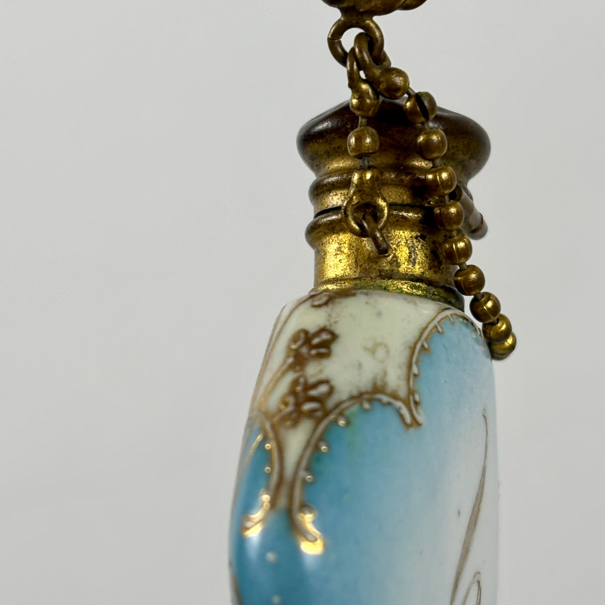 Antique Victorian Lady Portrait Porcelain Trinket Dish & Perfume Bottle Set |⋆˙⟡| Gold Gilt Vanity Decor