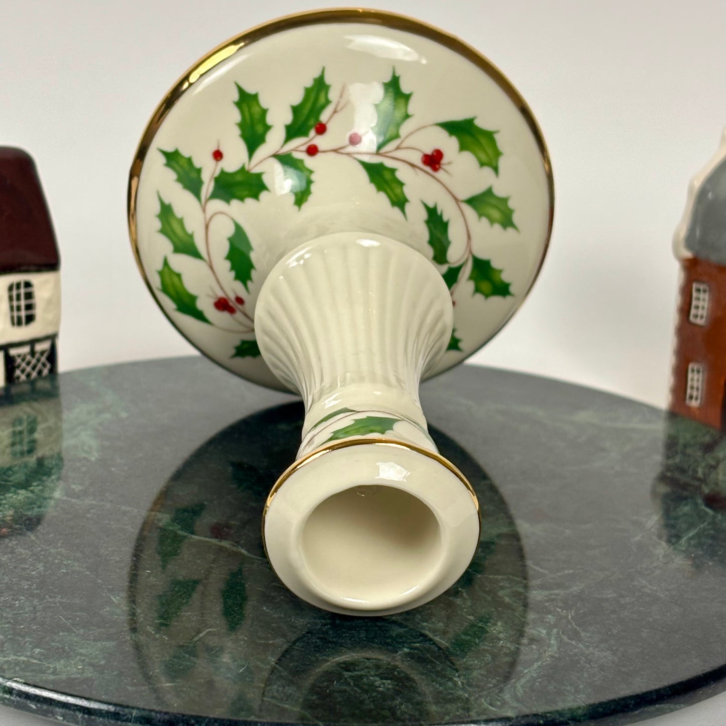 Lenox Holiday Holly & Berry Candlestick |⋆˙⟡| 24K Gold Trim