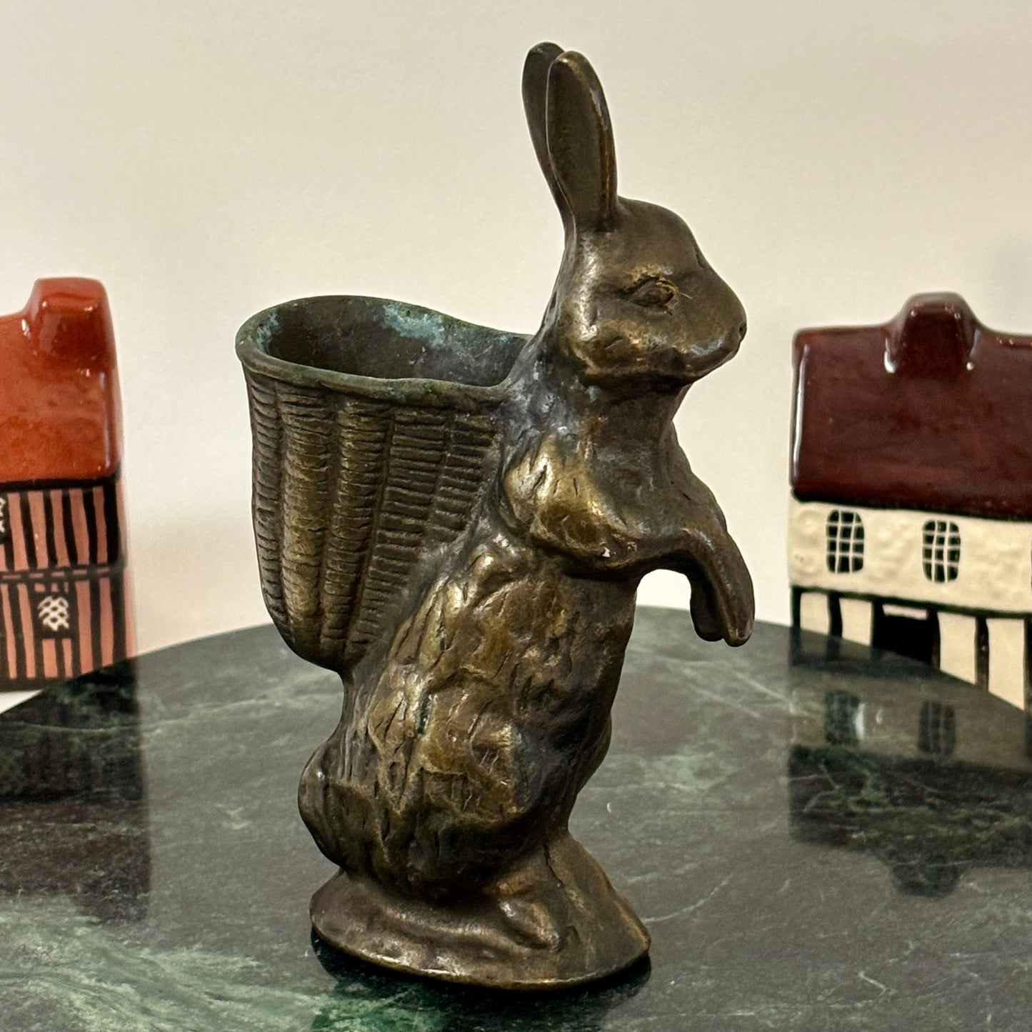 Vintage Metal Bunny Rabbit Basket Holder / Toothpick Holder / Mini Planter |⋆˙⟡ | Cottagecore Decor
