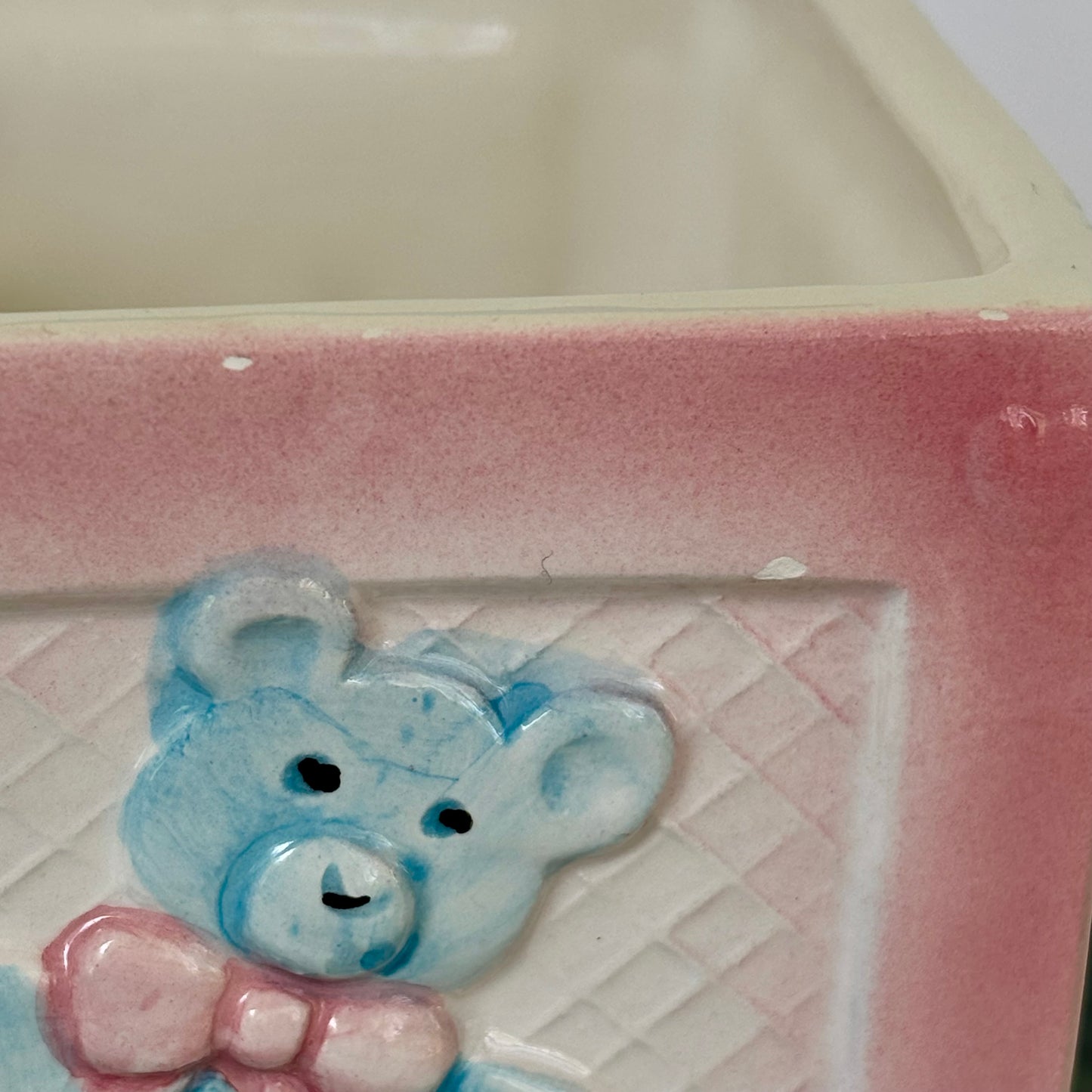 1984 Vintage My-Neil Baby Nursery Planter Cachepot |⋆˙⟡ | Pink Blue Teddy Bear Duck Train Ceramic Decor