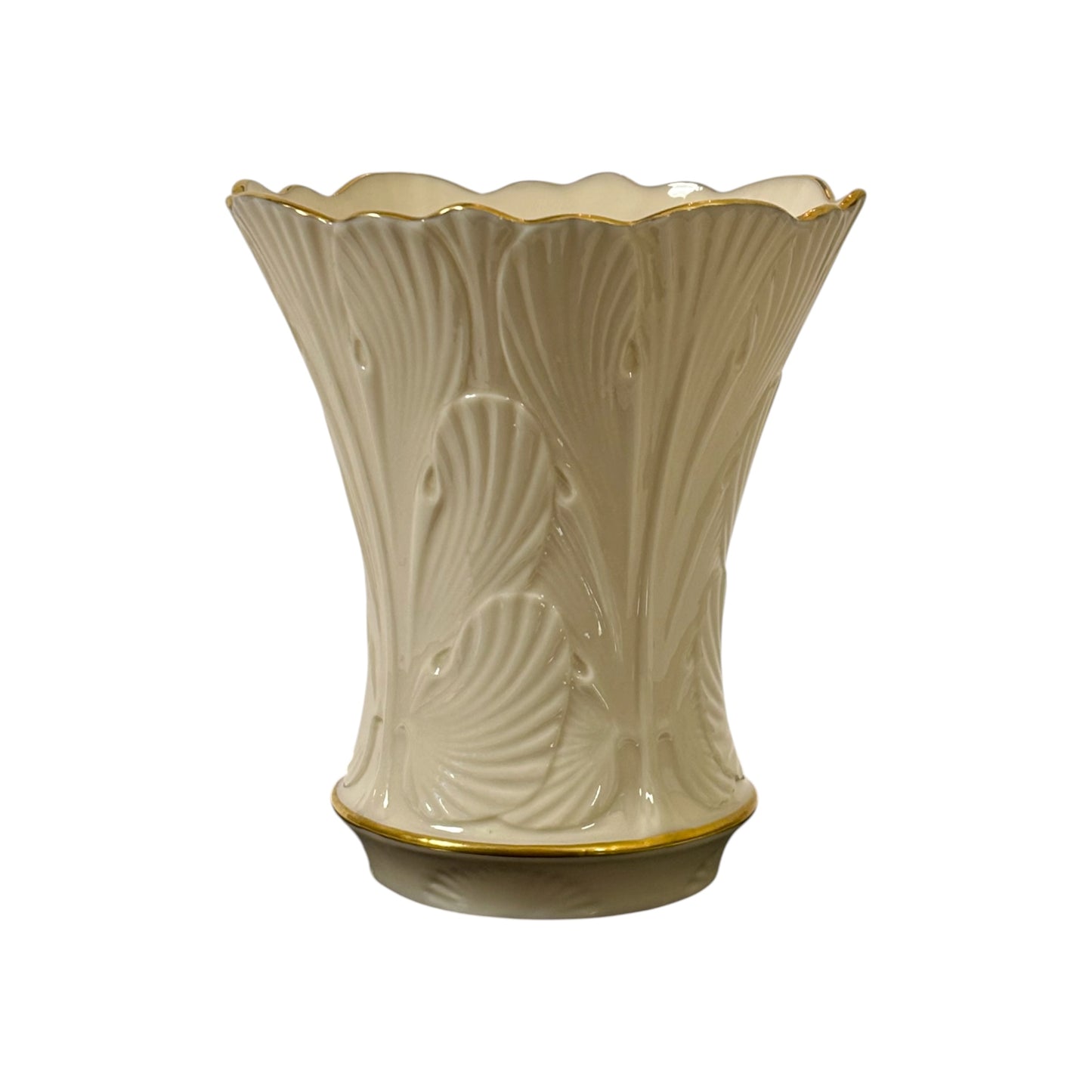 Lenox Cranford Ivory Porcelain Vase ~ Vintage |⋆˙⟡ |  Scalloped Rim & 24K Gold Trim