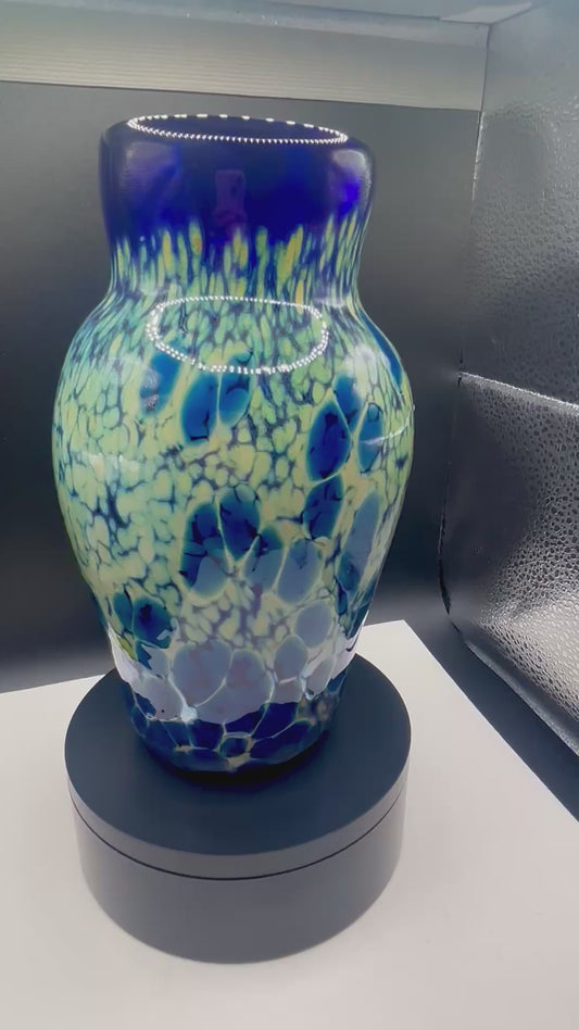 Blue & Green Art Glass Vase ⋆˙⟡